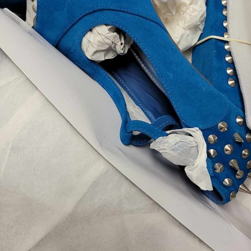 Blue Studded Women's Shoes